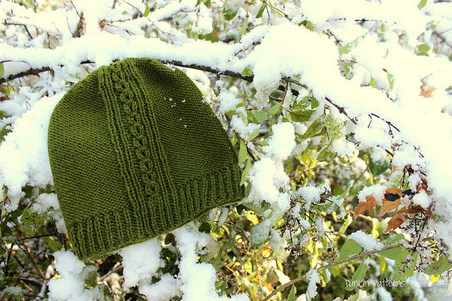 knit green hat