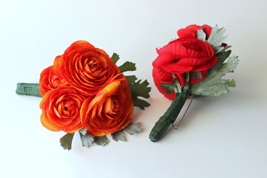 Red and Orange Corsage